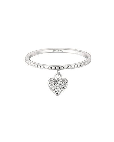 Ariana Rabbani Diamond Dangle Heart Ring In Silver