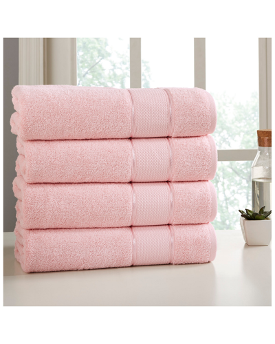 Modern Threads 4-pack Spunloft Bath Sheet In Pink