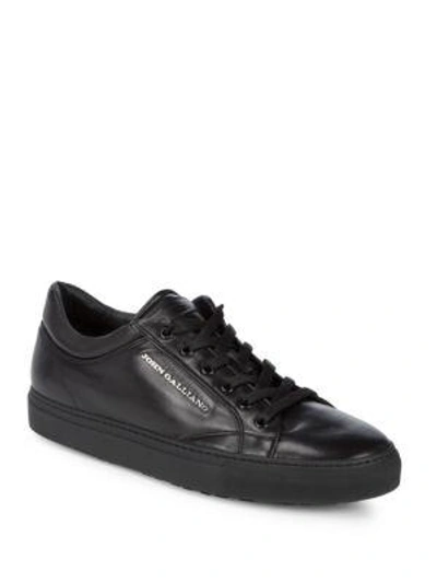 John Galliano Leather Low-top Sneakers In Black