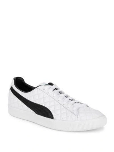 Puma Quilted Leather Sneakers In White