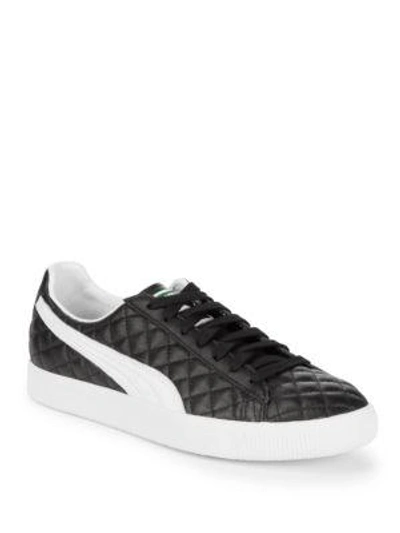 Puma Clyde Dressed Leather Sneakers In Black