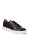 Saks Fifth Avenue Leather Sneakers In Navy