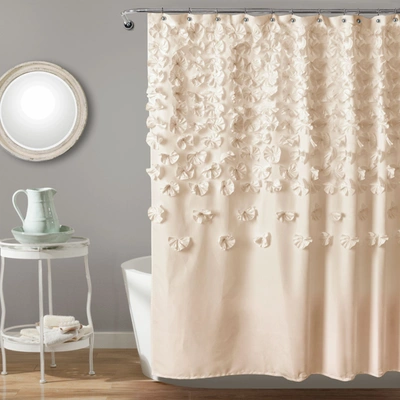 Lush Decor Lucia Shower Curtain In White