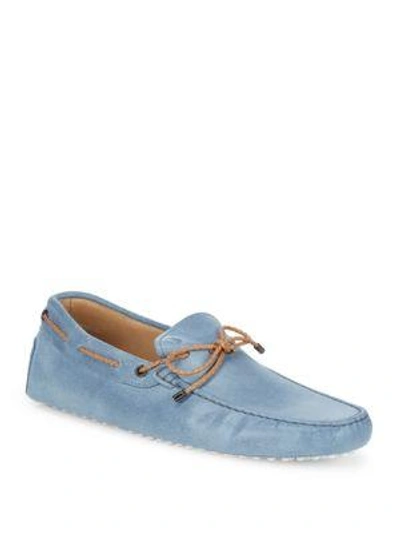 Tod's Slip-on Leather Drivers In Blue