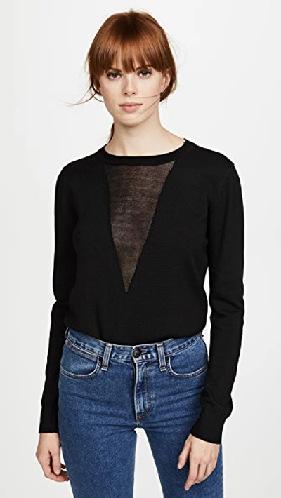 Line & Dot Mia Contrast Sweater In Black