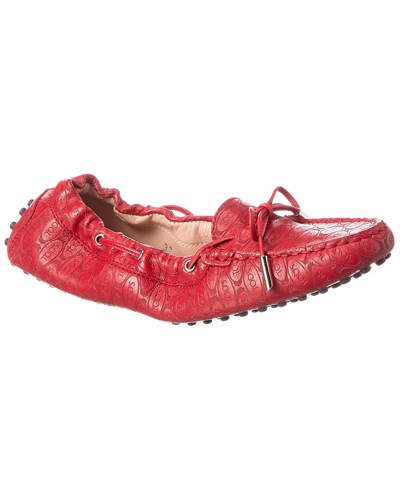 Tod's Tods Logo Leather Loafer In Red