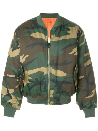 Alyx Camouflage Print Bomber Jacket In Green