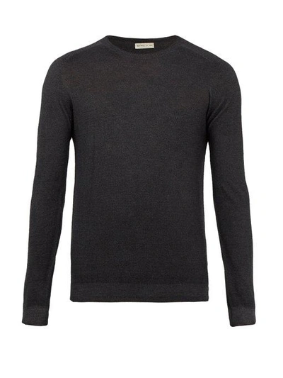 Etro Crew-neck Wool Sweater In Charcoal