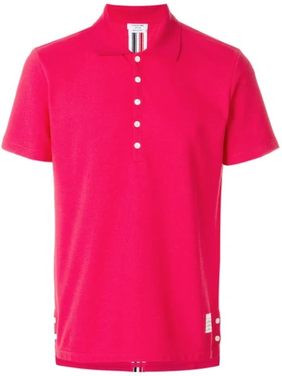 Thom Browne Short-sleeve Pique Polo Shirt In Coral