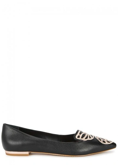 Sophia Webster Bibi Butterfly-embroidered Leather Pumps In Black