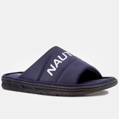 Nautica Logo Embossed Slide Sandal In Blue