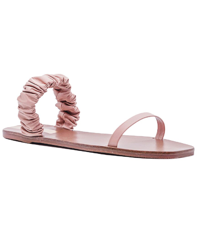 Kaanas Lara Scrunchy Leather Sandal In Pink