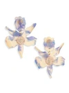 Lele Sadoughi Crystal Lily Clip-on Earrings In Light Blue