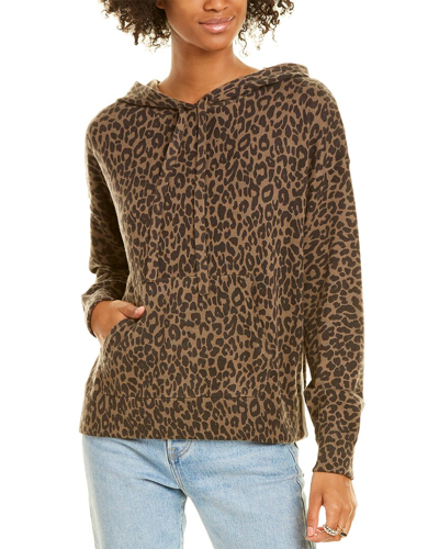 Skull Cashmere Leopard Cashmere-blend Hoodie In Black