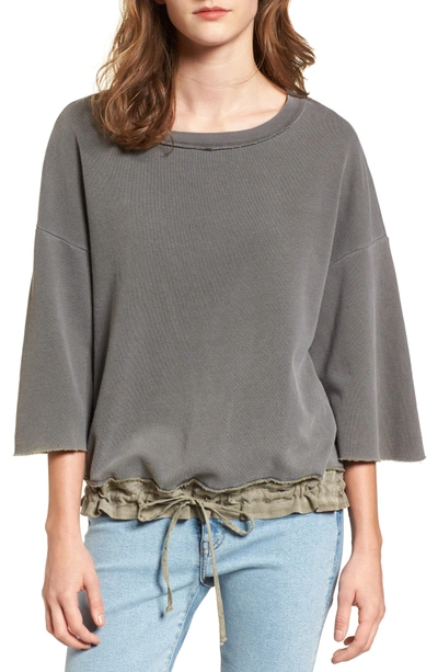 Stateside Crop Terry Sweatshirt In Fern