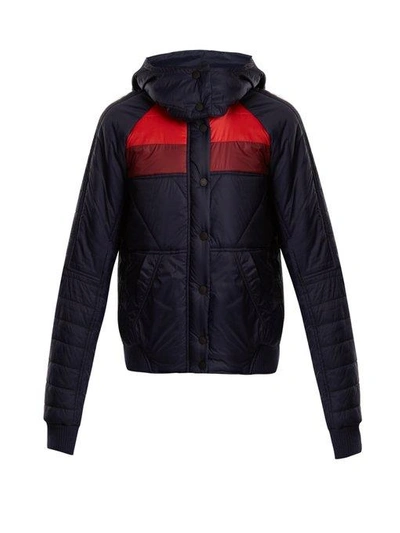 Lndr Winter Breaker Hooded Striped Quilted Shell Jacket In Blue