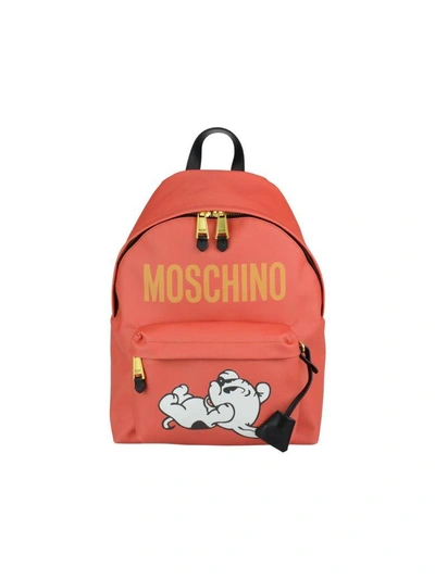 Moschino Eco-leather Backpack In Rosso