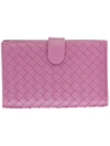 Bottega Veneta Twilight Intrecciato Nappa Mini Wallet - Pink