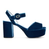 Prada Mid-heel Platform Sandals In F0215 Cobal