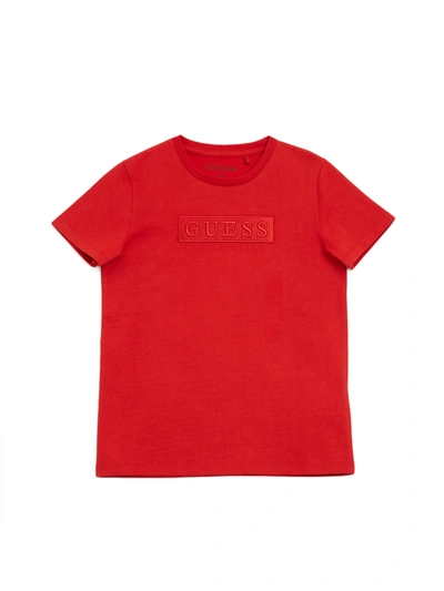 Guess Factory Kids' Harvey Embroidered Logo Tee (7-16) In Pink
