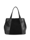 Halston Heritage Leather & Suede Tote In Black