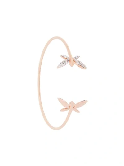 Anapsara 18kt Rose Gold Double Dragonfly Diamond Cuff