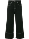 Msgm Cropped Flare Jeans In Black