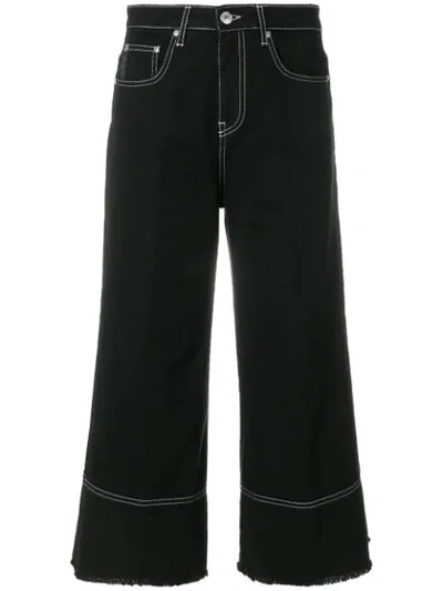 Msgm Cropped Flare Jeans In Black