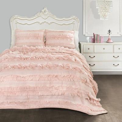 Lush Decor Belle Quilt 3pc Set In Pink
