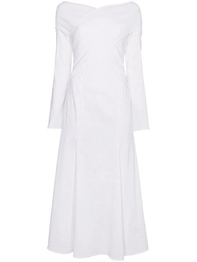 Beaufille Prima Longsleeved Wrap Dress In White
