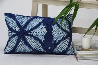 Vibhsa Blue Hues Throw Pillow In Multi