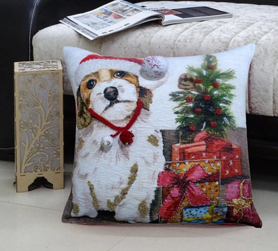 Vibhsa Christmas Throw Pillow For Couch Dog In Multi
