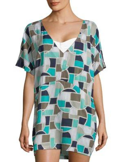 Trina Turk Geometric-print Tunic Coverup In Multicolor