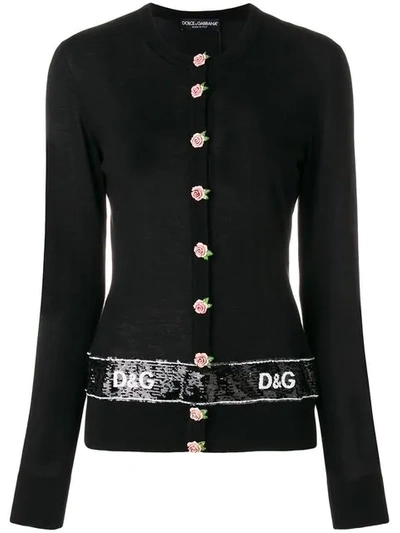Dolce & Gabbana Cashmere And Silk Cardigan In Black