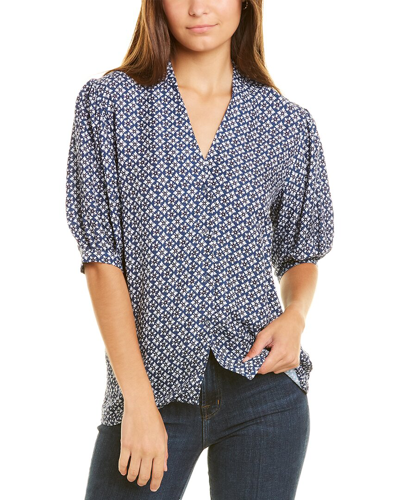 Garrie B Moss Crepe Top In Blue