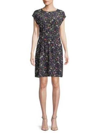 Rebecca Taylor Floral-print Silk Dress In Blackberry