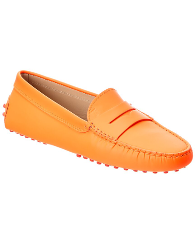 Tod's Tods Gommino Leather Loafer In Orange