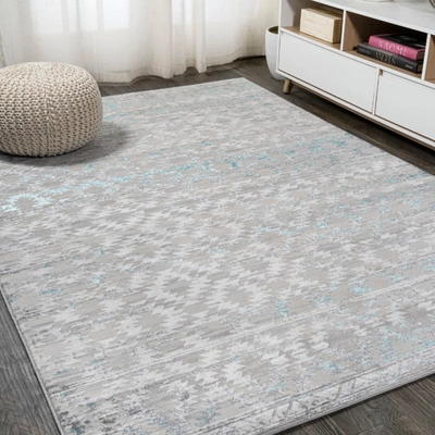 Jonathan Y Ancient Faded Trellis Area Rug In Grey