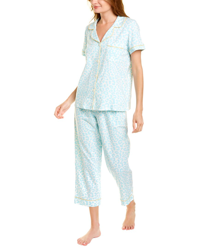 Bedhead 2pc Short Sleeve Cropped Pajama Set In Blue