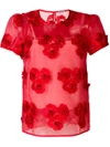P.a.r.o.s.h Floral Embroidered Blouse In Red
