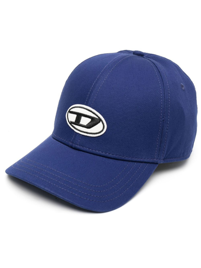 Diesel Logo Embroidery Baseball Cap In Blue