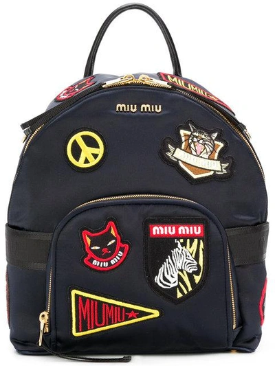 Miu Miu Patch Embroidered Backpack