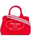 Prada Structured Tote Bag In Red
