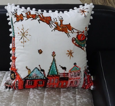 Vibhsa Santa Decorative Holiday Pillow In Multi