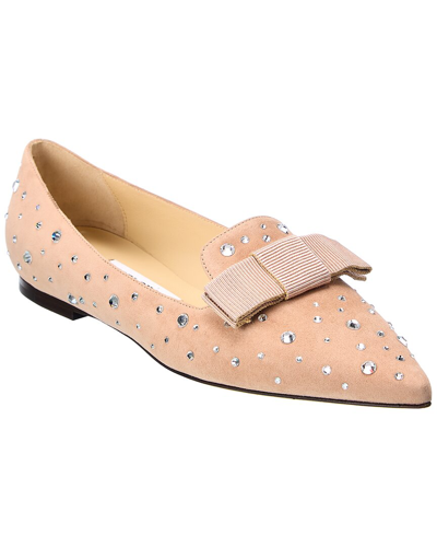 Jimmy Choo Gala Suede Flat In Pink