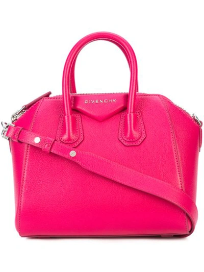 Givenchy Antigona Mini Leather Bag In Pink & Purple