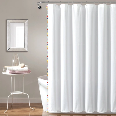 Lush Decor Pom Pom Shower Curtain Multi Single 72x72