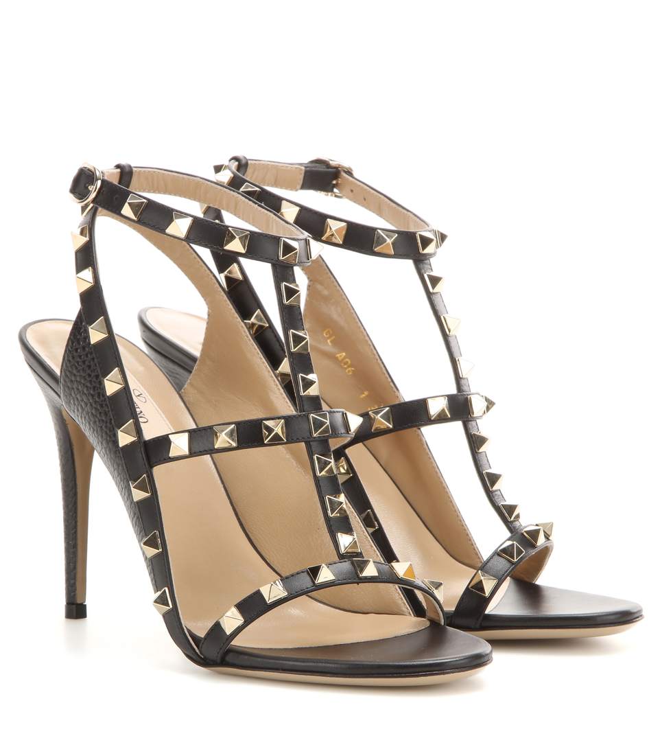 Valentino Garavani Rockstud Patent Leather Cage Sandals In Nero | ModeSens