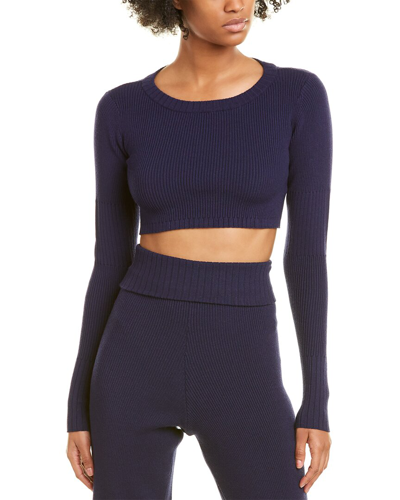 Cynthia Rowley Noah Cropped Top In Blue