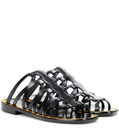 Altuzarra Strappy Leather Slides In Black